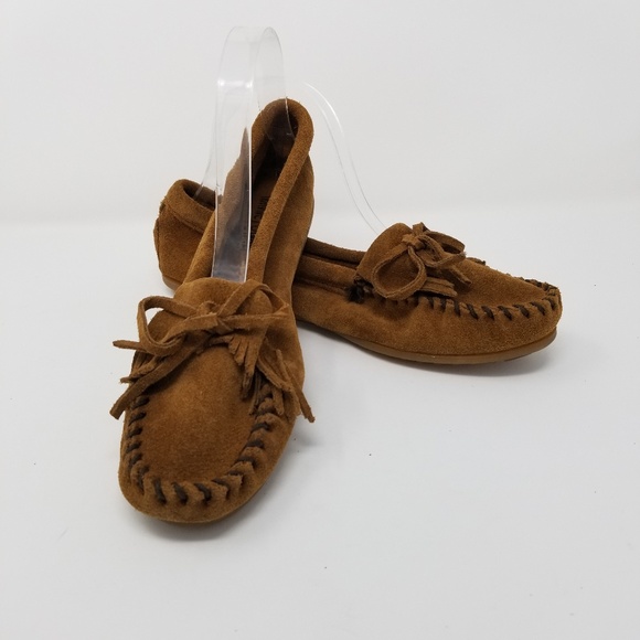Minnetonka Shoes - Minnetonka Moccasin Kilty Suede Hard Sole Boho